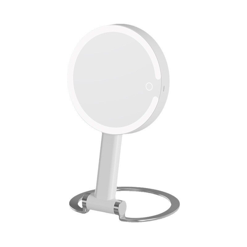 新款光镜双面化妆镜台式手持桌面美妆补led带灯化妆镜子可定制