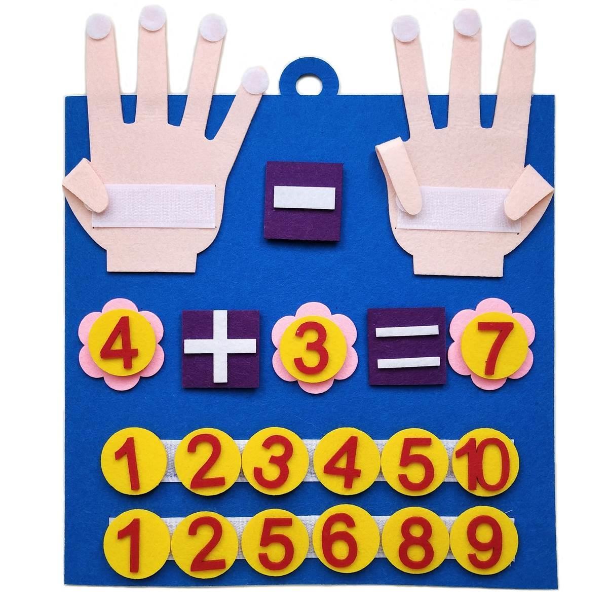 Felt Montessori Math Toy Children Finger Numbers Toys Kids E