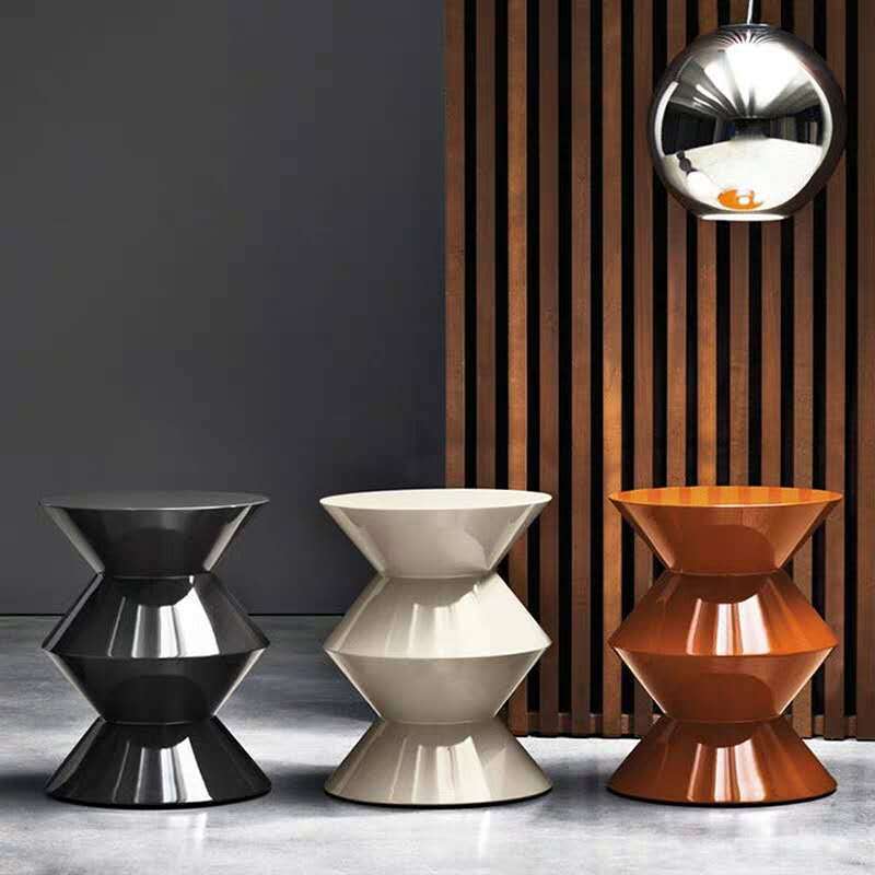 北欧凳子小桌子创意客厅沙发角几角几玻璃钢边几角几玻璃钢轻奢