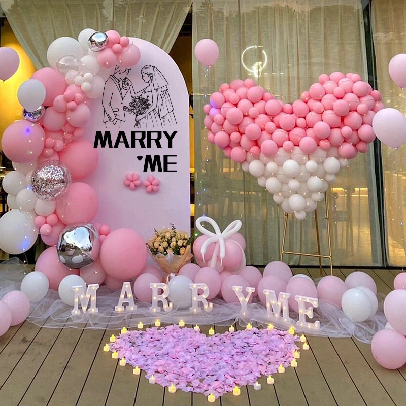 订婚表白求婚告白求爱仪式布置道具生日场景背景墙装饰派对用品