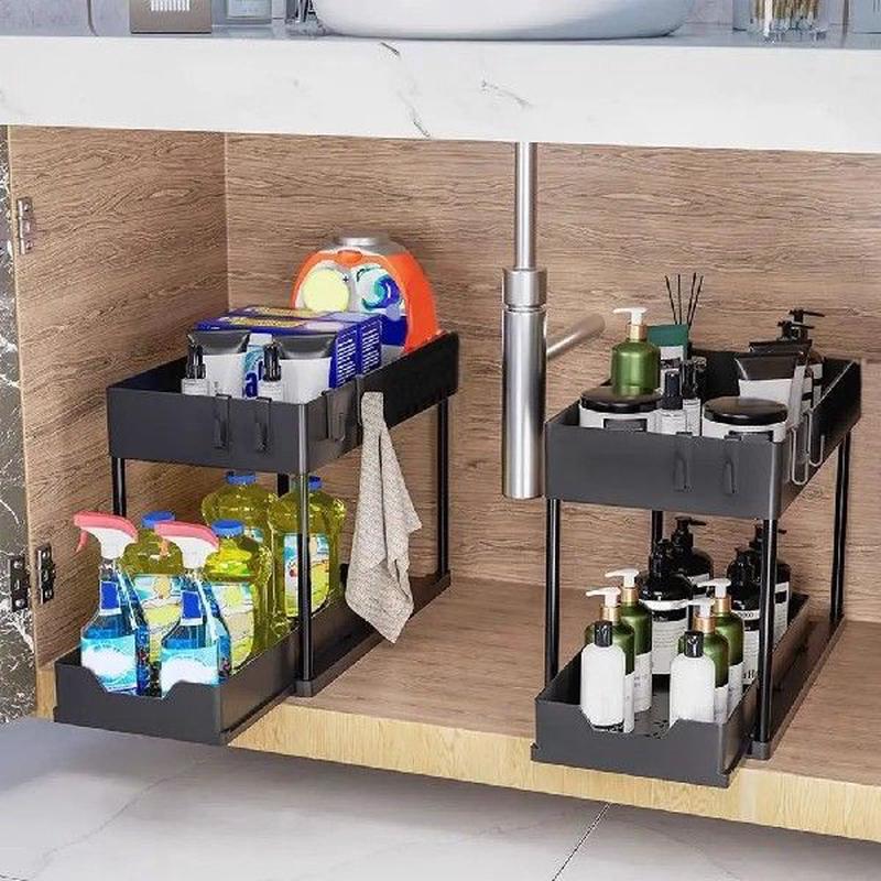 Kitchen Shelf Rustproof Support Tubes Sink Storage Rack