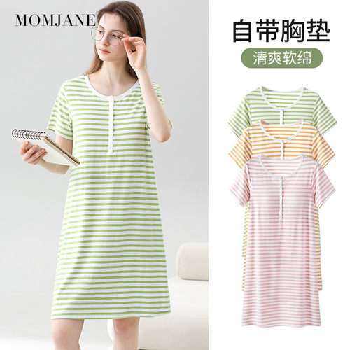 孕妇哺乳睡裙哺乳期夏季薄款产后喂奶生产服产检裙住院待产