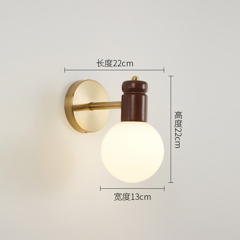 木纹led壁灯卧室床头灯简约客厅装饰背景墙灯楼梯书房过道极简灯