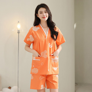 親子汗蒸服女100%純棉加大碼 2025新款 高檔桑拿按摩服浴服胸部雙層