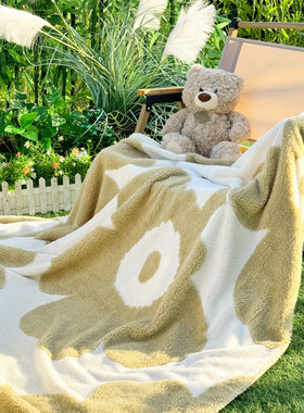 ab版双层加厚毯毛毯办公室午睡盖毯家用披肩提花单人沙发毯被套毯