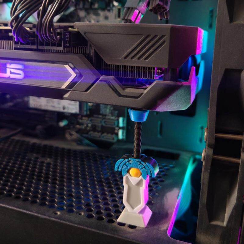 显卡支架创意可伸缩竖装显卡支架风扇位千斤顶托举手办装饰非金属