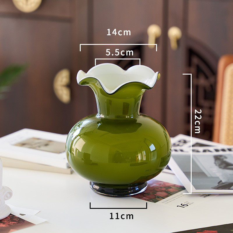 法式花器方口玻璃花瓶高级感客厅装饰摆件水培插花中古民宿软装,家居饰品,装饰摆件,淘宝优惠券,粉丝福利购,淘宝优惠卷