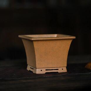 紫砂花盆正方形精品四方形盆景盆栽多肉内门竹兰花盆柴烧冯长根