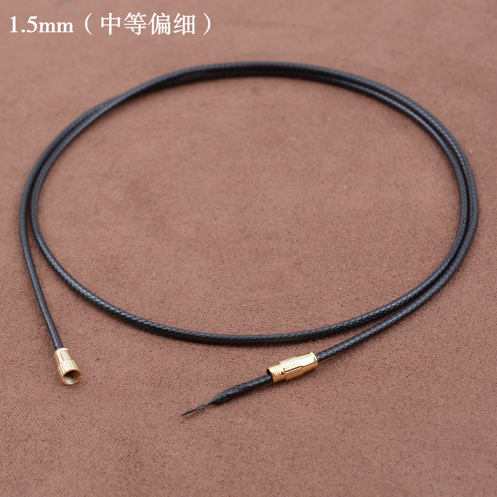 半成品黑色蜡皮绳挂件绳子细绳玉佩挂坠黑绳黄挂绳男女