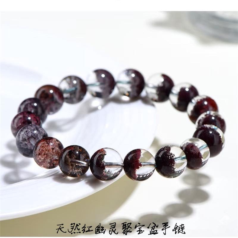 精品 水晶红幽灵聚宝盆款手链 男女款水晶红幽灵手串饰品
