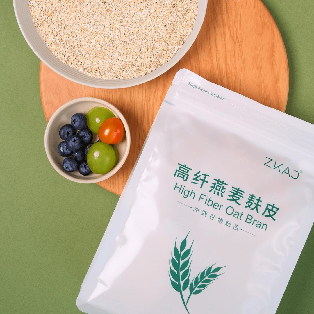 现货ZKAJ中科爱伽高纤燕麦麸皮麦片无添加0蔗糖健身速食免煮代餐