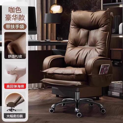 办公家用电脑椅休闲轻奢可躺沙发椅书房座椅久坐靠背老板椅子