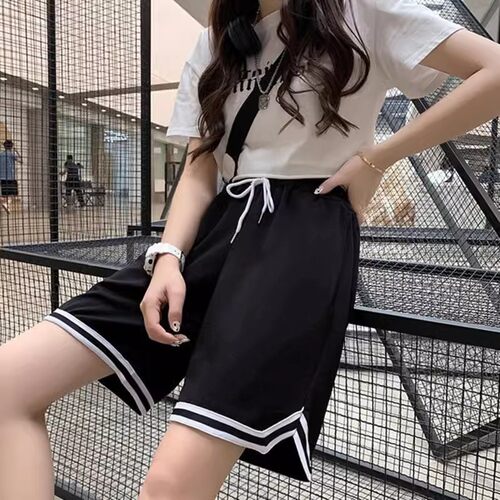 体育篮球运动夏季薄款2025短裤女宽松休闲美式复古中考跑步5分裤