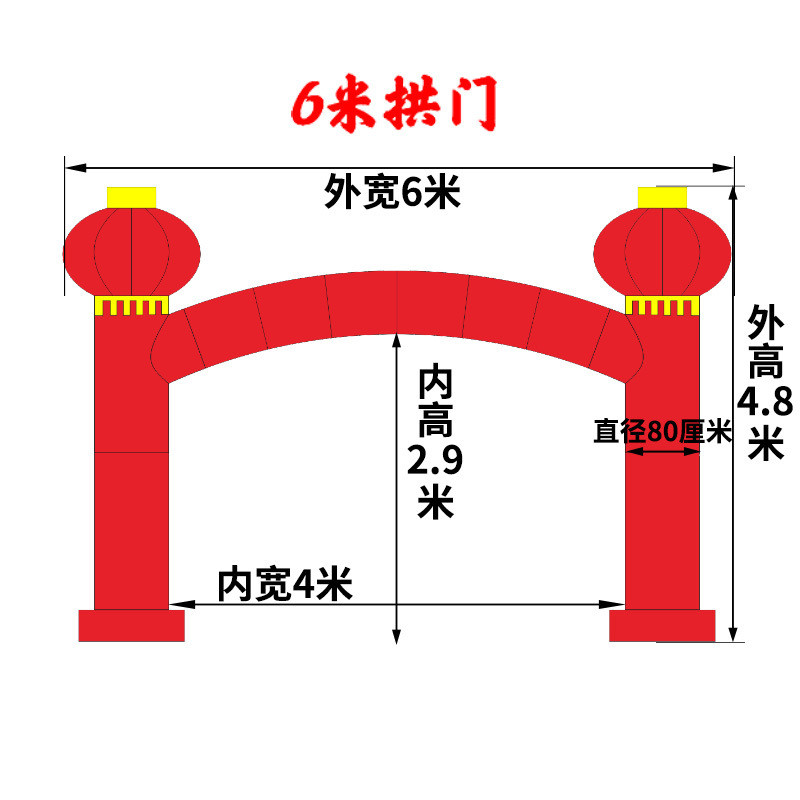 拱门开业充气气模广告活动婚庆庆典灯笼气球立柱彩虹门外贸厂家