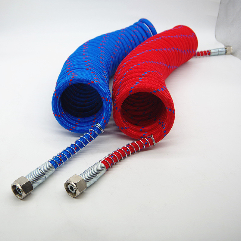 挂车螺旋气管pu气高低接头高压伸缩软管半挂车连接气管耐管带