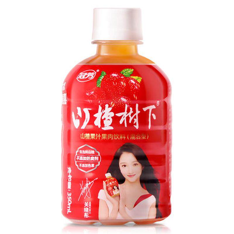 新货【25年8月份到期】冠芳山楂树下350ml*6瓶果汁果肉饮料山楂正