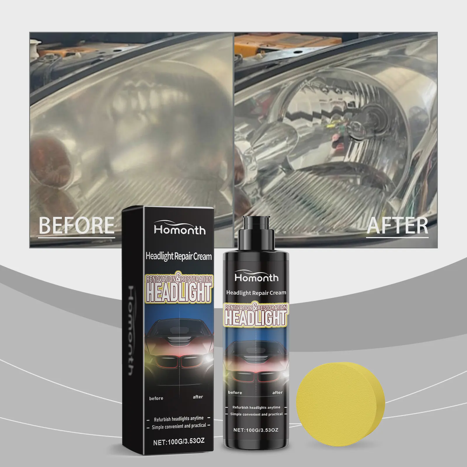 Car headlight repair paste to fill scratches wear lamps care
