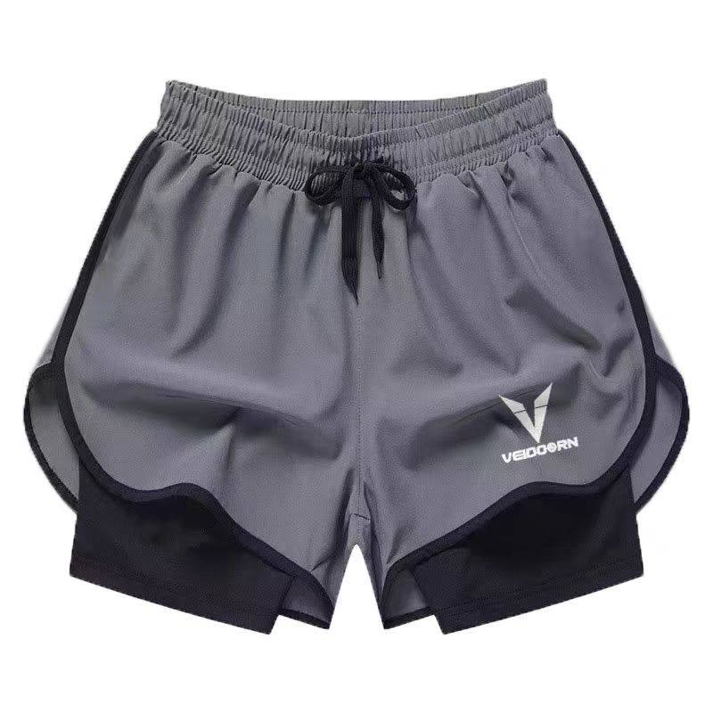 夏季男维动弹力防走光篮球运动短裤内衬跑步5分裤透气裤带假两件,男装,短裤,淘宝优惠券,粉丝福利购,淘宝优惠卷