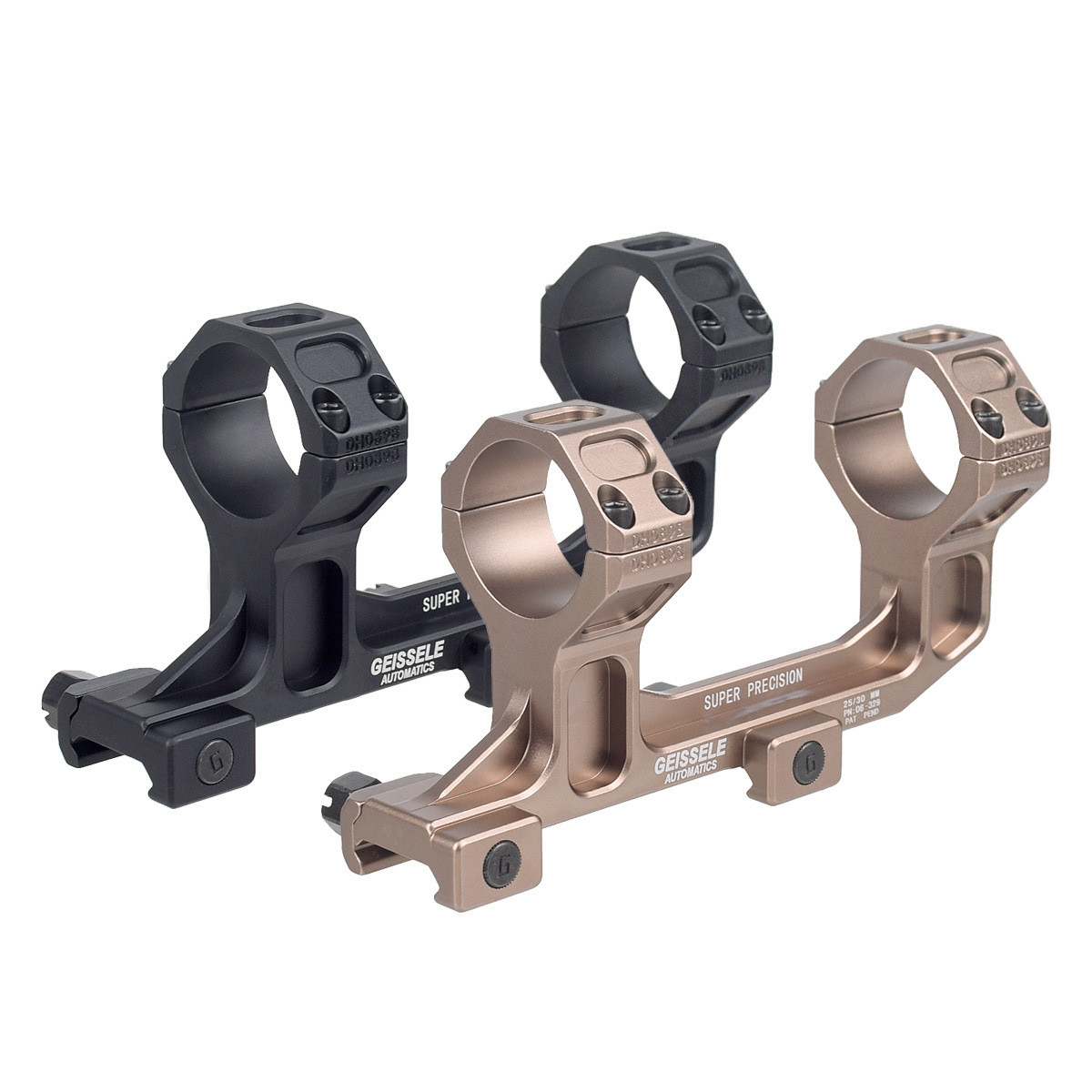 1.93镜桥支架 30/25.4mm 准镜GE支架 凹刻版 长款连体水平支架