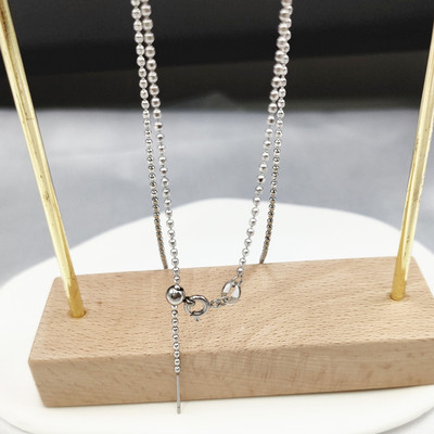 钛钢切面珠链项链DIY手作针式闪珠豆豆项链真空电18K金不掉色