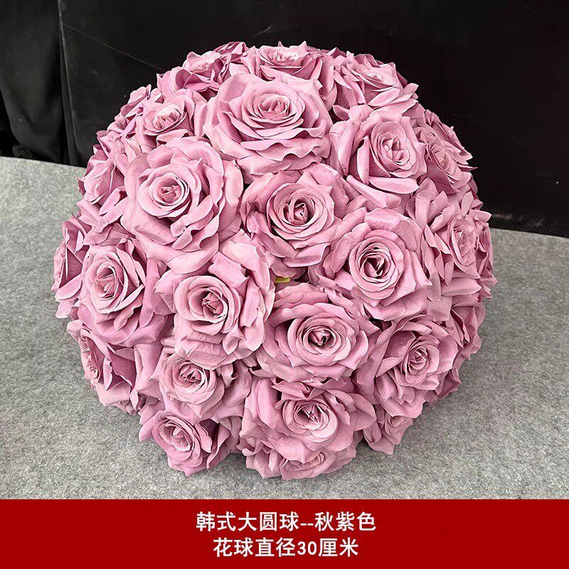 新品高档韩式婚礼玫瑰花花球婚庆布置酒店布置厅堂仿真假花球成品