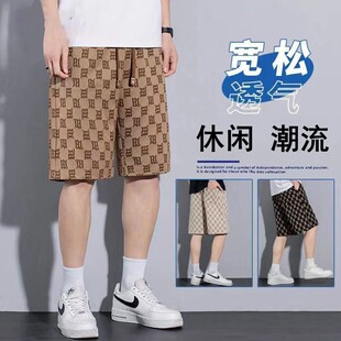 宽松休闲冰丝薄款 男5分裤 2025新款 运动短裤 高街痞帅马裤 男生夏季