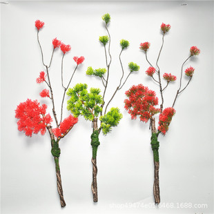 仿真松枝崖柏装饰松针松柏树罗汉松盆景仿真美人松迎客松树叶树枝