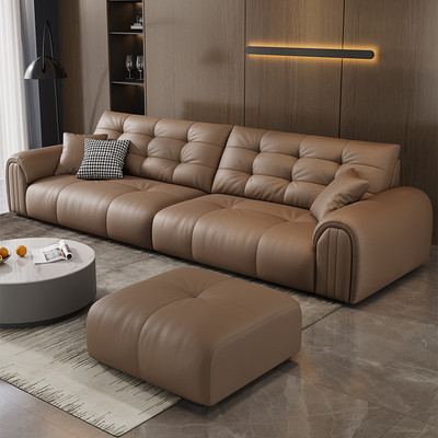 凯佑真皮沙发客厅2025新款家用直排沙发意式三四人位大小户型沙发