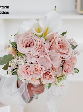 摆设手捧花玫瑰花仿真花假花自然风花束摆件花艺装饰花拍照仿生花