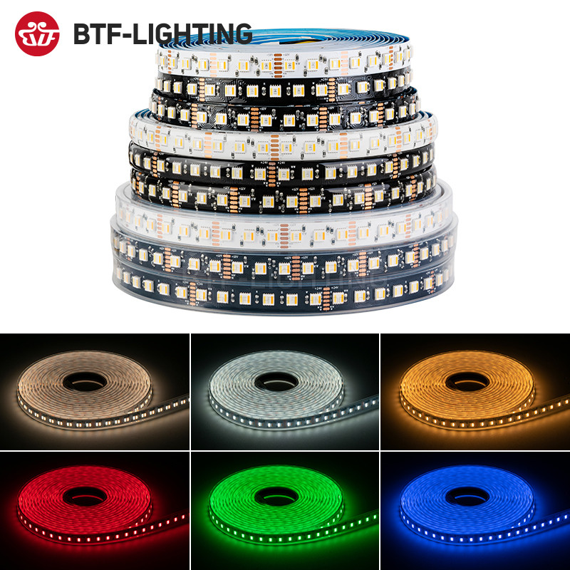 LED灯带5050RGBCW五合1冷暖白光贴片高亮灯珠室内装饰灯12V软灯条