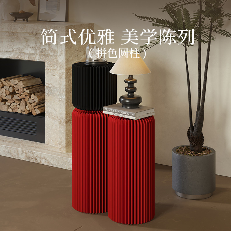 十八纸中岛展示柜台线下实体店展会艺术产品样品陈列柜拼色圆柱