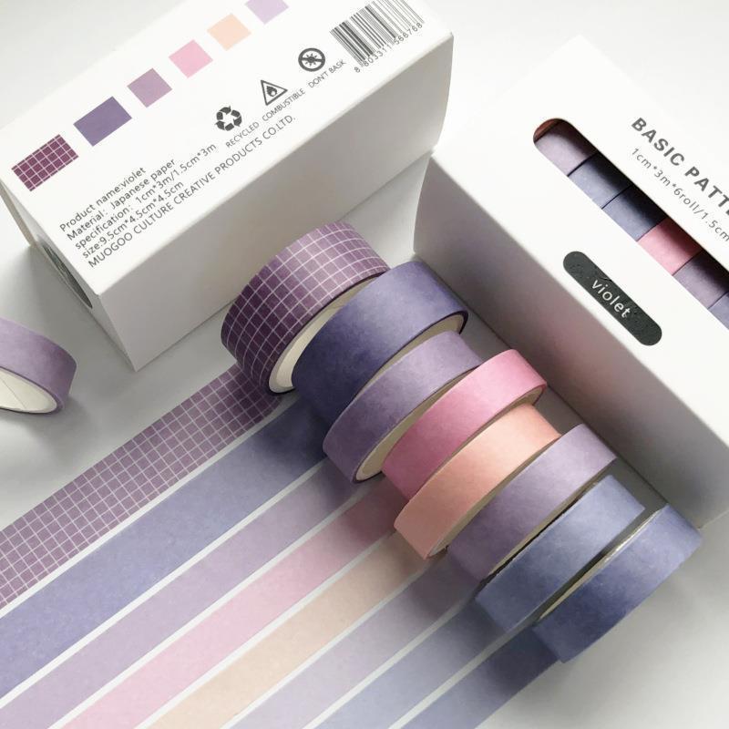 8pcs/lot Fall Rainbow Masking Washi Tape Set Crafts 手账胶带