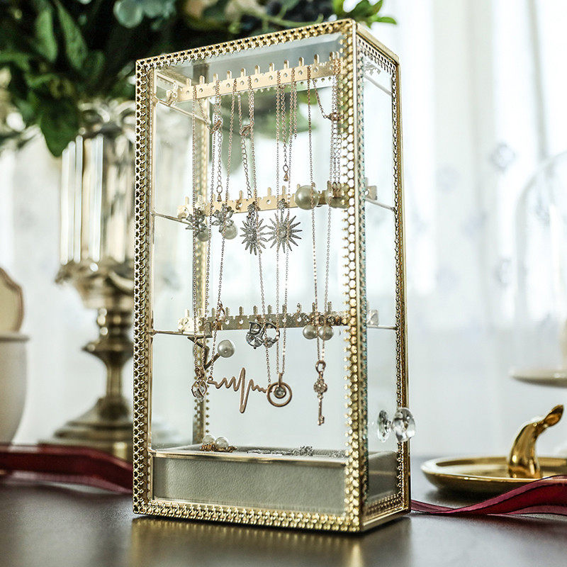 包邮透明防尘架耳环收纳架首饰盒饰品盒玻璃铜条收纳盒,饰品/流行首饰/时尚饰品新,首饰展示架,淘宝优惠券,粉丝福利购,淘宝优惠卷