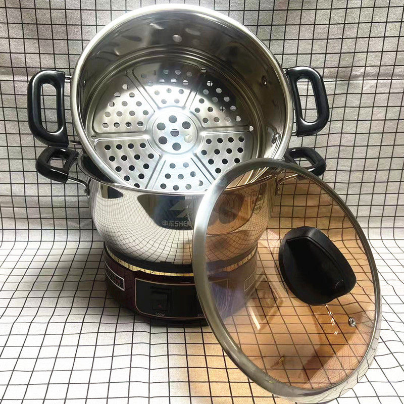 特厚 申花不锈钢多用锅26cm电热锅 炒锅 电蒸锅24cm学生锅火锅