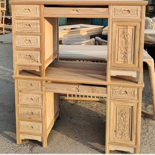 老榆木实木小书桌白茬白胚办公桌白坯电脑桌仿古中式中医诊桌