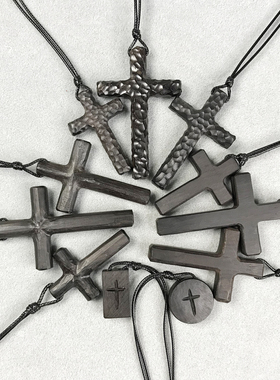 义树家乌木项链原创十字架男女饰