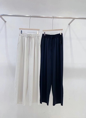 SERIN韩国东大门代购2025夏抽绳高腰阔腿裤休闲裤女