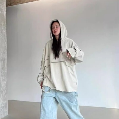 VOTUS韩国破洞连帽卫衣男女同款