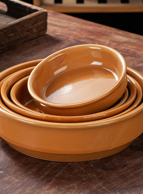 加厚陶瓷饭钵蒸菜碗饭店钵仔碗土碗饭盆蒸饭专用老式钵盘土陶复古