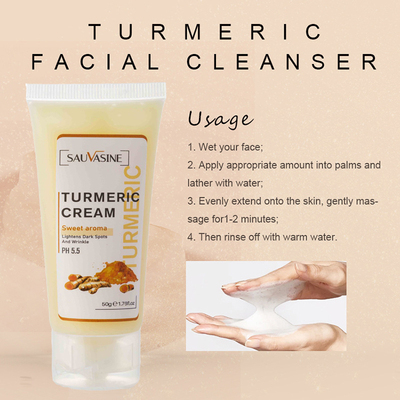 Facial Cleanser Turmeric Face Wash Whitening Shrink Pores乳