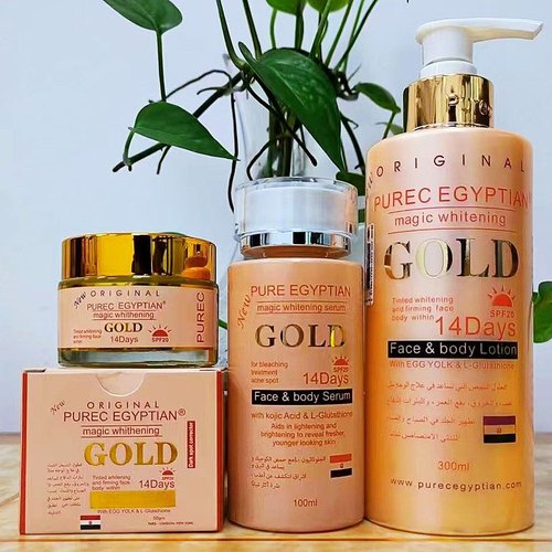 PUREC EGYPTIAN Gold 14days Magic Body Lotion Cream Soap