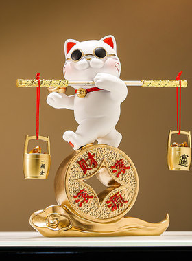 潮酷墨镜招财猫进入斗金财源滚滚