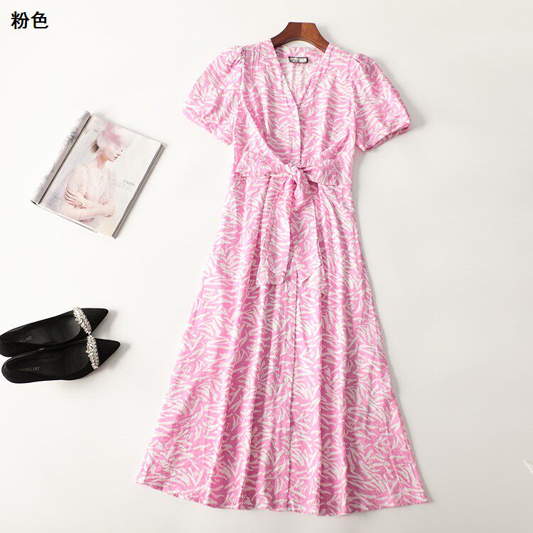 411325品质更好南油原创高端轻奢高货高档女装夏加长款短袖连衣裙