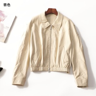 拉链长袖 超值品质精品蛋白皮仿皮洋气秋短款 外套 女装 412567新款