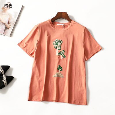 249755 夏T恤 女中长款短袖套头.L.XL.3XL.4XL