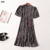 408918 V领 五分袖 夏连衣裙 深圳女长款