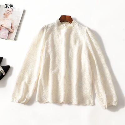414861 秋上衣 女中长款长袖套头.M.L