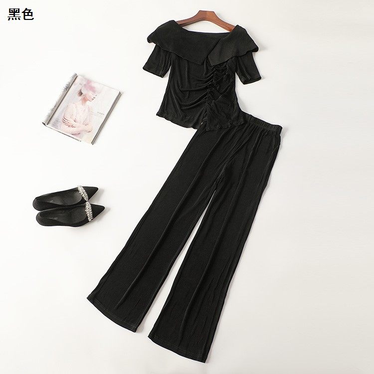 245920超值精品女装清货洋气弹力休闲夏长款V领短袖上衣裤子套装,女装/女士精品,时尚套装,淘宝优惠券,粉丝福利购,淘宝优惠卷