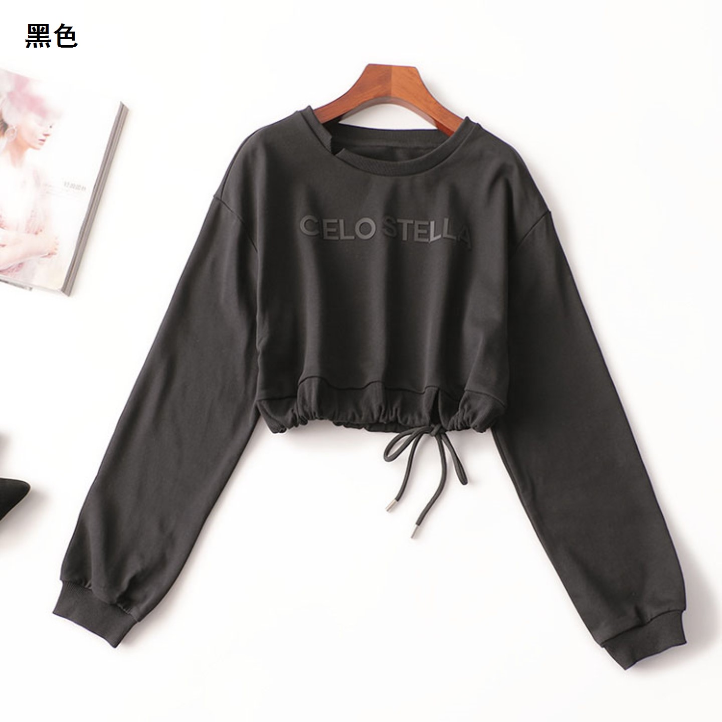 244505 秋卫衣 深圳女短款长袖圆领