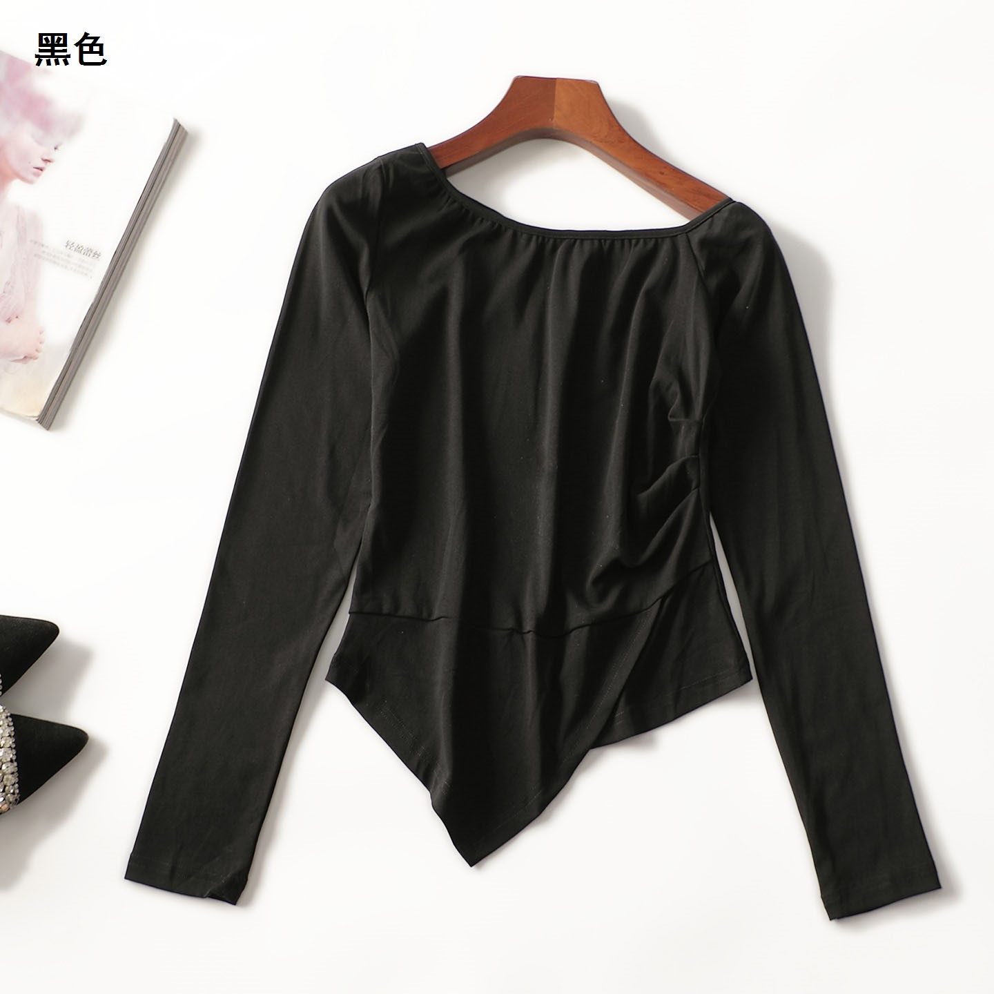 247398 秋上衣 女中长款九分袖套头.S.M.L.XL.2XL